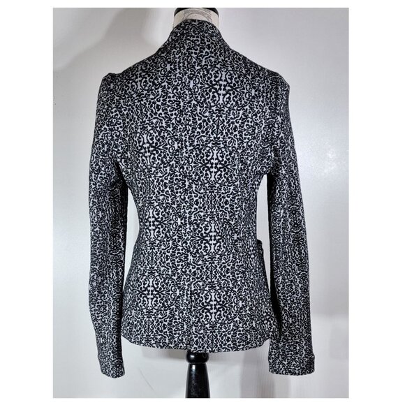 Olivia Moon Black and White Patterned Blazer, Womens Size Medium - Picture 3 of 7